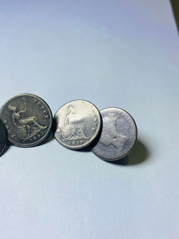 1838 to 1843 Four Pence Silver Cufflinks