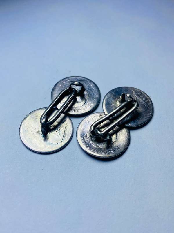 1838 to 1843 Four Pence Silver Cufflinks