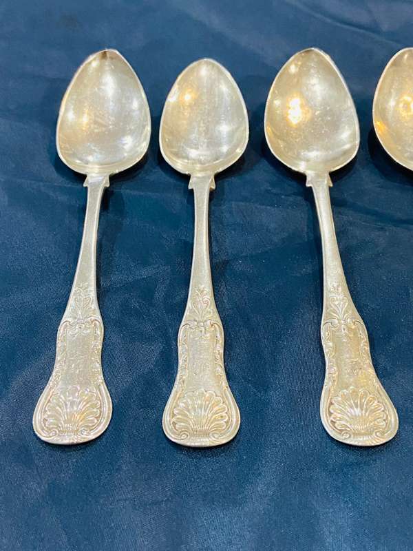 SIX ENGLISH SILVER SPOONS - ALL CLEARLY HALLMARKED -