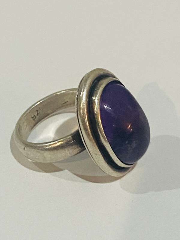 STUNNING OLD SILVER RING 925