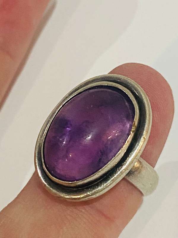 STUNNING OLD SILVER RING 925