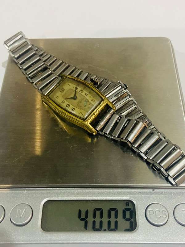 OLD UNION SPECIAL WATCH WITH STERLING SILVER STRAP (not working)