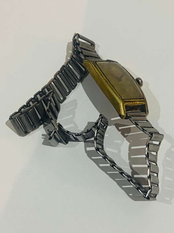 OLD UNION SPECIAL WATCH WITH STERLING SILVER STRAP (not working)