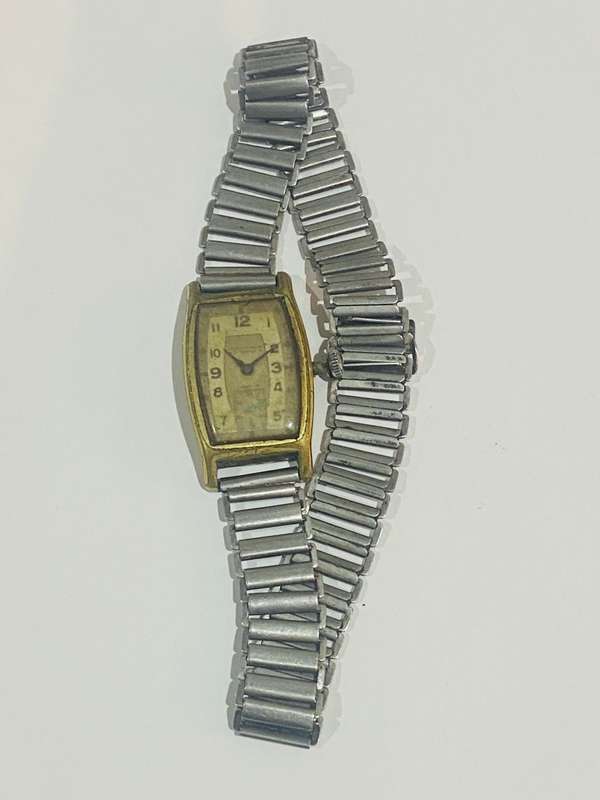 OLD UNION SPECIAL WATCH WITH STERLING SILVER STRAP (not working)