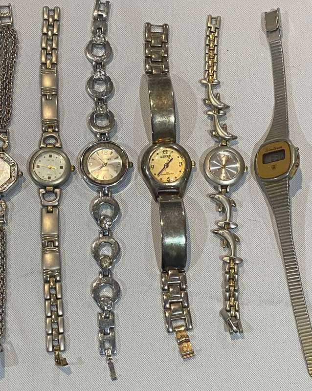 10 LADIES WATCHES - ALL RUNNERS WITH NEW BATTERIES - TESTED - ALL FOR ONE BID -