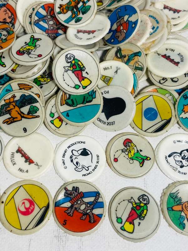 100 PLUS BOTTLE TOP LINERS FROM 1980s - Various Competitions -