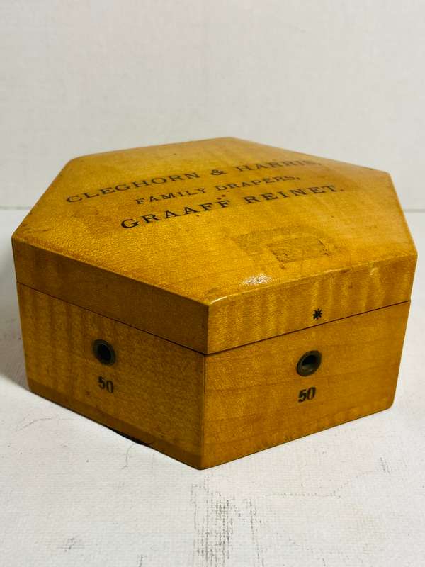 CIRCA 1950s SEWING THREAD HOLDER - CLEGHORN & HARRIS - Graaff Reinet -