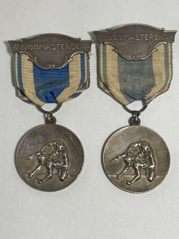 TWO 1930s MEDALS - SWEDISH SILVER -
