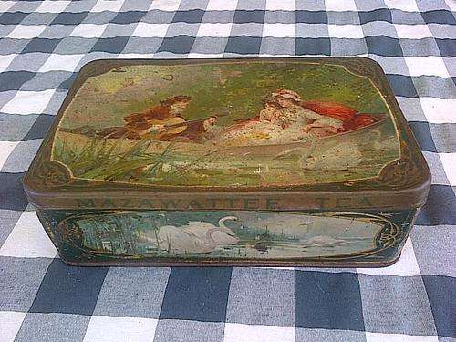 MAZAWATTEE VINTAGE 3LB TEA TIN : LARGE CONTAINER FOR TEA - MAGNIFICENT!