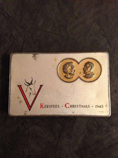 1943 ISIE SMUTS CIGARETTE TIN TO THE TROOPS - WWII -