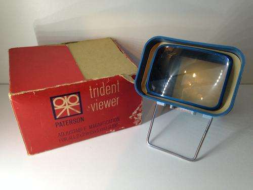 PATERSON TRIDENT SLIDE VIEWER - ADJUSTABLE MAGNIFICATION - WORKING CONDITION - RARE VIEWER -