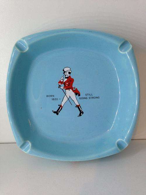 JOHNNIE WALKER BLUE CERAMIC ASHTRAY - WADE ENGLAND - GREAT FIND -