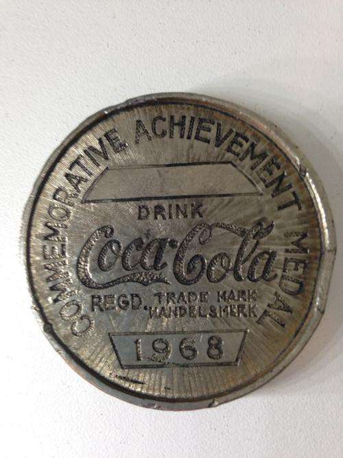 1968 HARRISMITH MOUNTAIN RACE HEAVY MEDAL - COCA COLA BRANDED - GREAT FIND -
