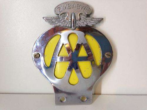 AA MOTOR BADGE - ZIMBABWE - VERY RARE - DO NOT MISS OUT -
