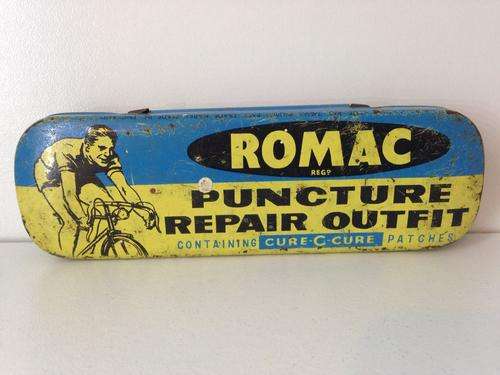 ROMAC CYCLE PUNCTURE REPAIR TIN - VINTAGE ENGLISH GREAT TIN -
