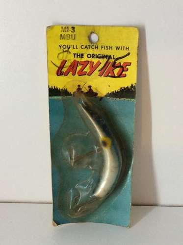 VINTAGE FISHING LURE - LAZY IKE - ORIGINAL PACKAGING - MADE IN FORT DODGE, IOWA -