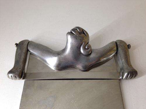 CARROL BOYES - HEAVY PAPER HOLDER WITH SWIWEL HANDS - GREAT FIND!