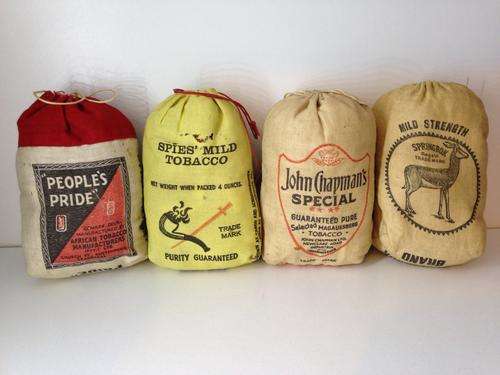 COLLECTION VINTAGE TOBACCO BAGS - SPRINGBOK, SPIES, JOHN CHAPMAN, PEOPLE'S PRIDE -