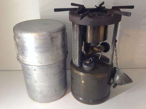 WWII US Army Coleman Field Stove 1945 in Case/ Cooking Pot - INCREDIBLE FIND, DO NOT MISS OUT -