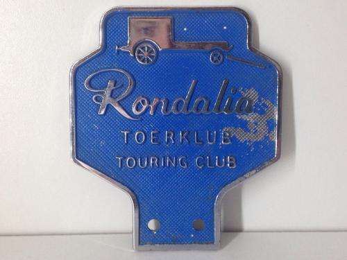 RONDALIA TOURING CLUB CAR BADGE - NUMBER 119 - VERY RARE - GREAT FIND -