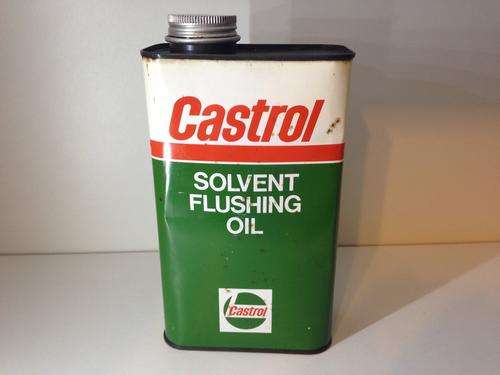 CASTROL - SOLVENT FLUSHING OIL CAN - VINTAGE ENGLISH CAN - AMAZING FIND -