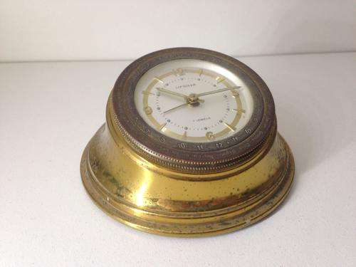RARE BRASS LIPSILVA GERMAN TABLE CLOCK - GREAT OLD CLOCK -