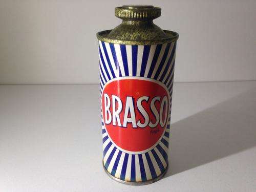 VINTAGE BRASSO TIN STILL SEALED AND FULL - GREAT RARE OLD TIN & FIND -