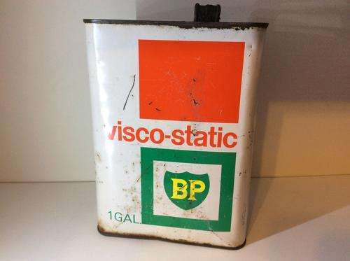 BP VISCO STATIC 1 GALLON OLD OIL CAN  - GREAT FIND -