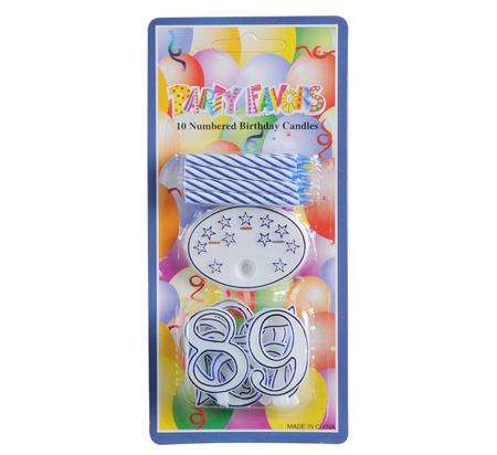 Numbered Birthday Candles 10pce
