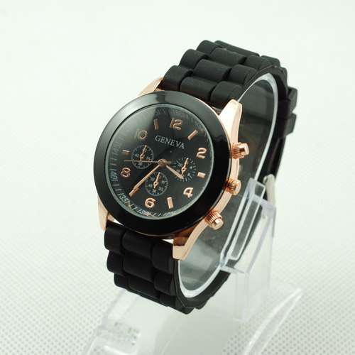 Geneva Silicone Watch (black)