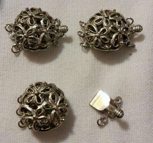 4 x nickel filigree necklace clasps