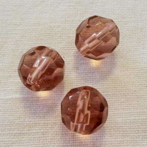 20 x 10mm clear purple glass faceted bead