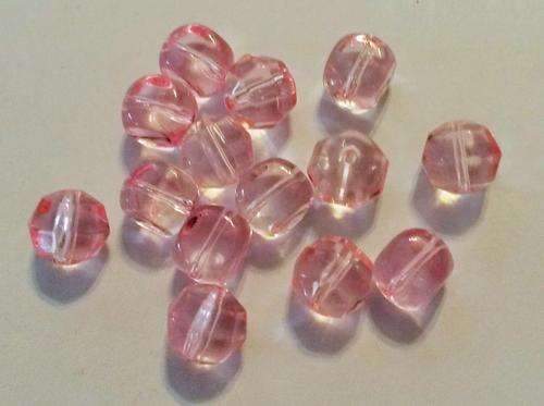 60 x 8mm round faceted pink glass beads