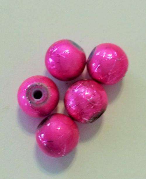 20 x 8mm bright cerise beads