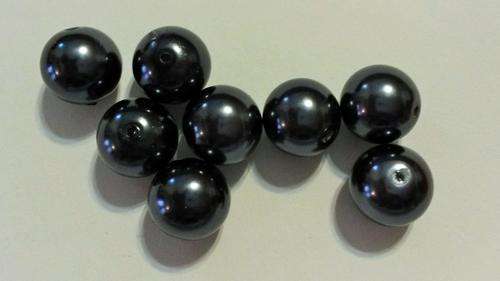 30 x 8mm gunmetal glass pearl beads