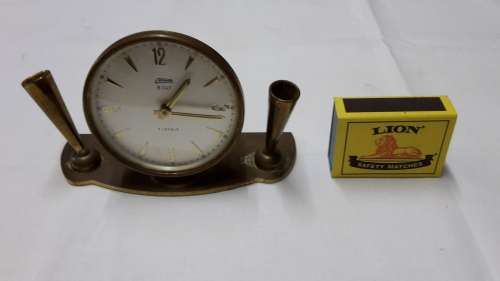 Vintage Kaiser 8 Days Desk Clock with pen holders .