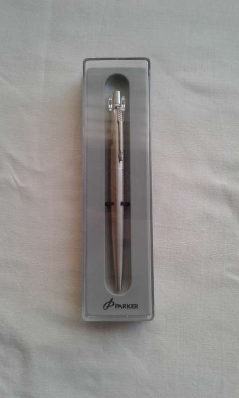 Parker stainless jotter pen boxed (branded)
