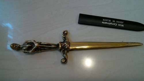 Vintage Brass Knight Letter opener