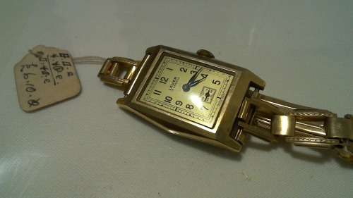 1950s Lever 15 Jewel Swiss made art deco gents wristwatch