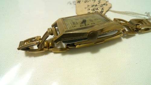 1950s Lever 15 Jewel Swiss made art deco gents wristwatch
