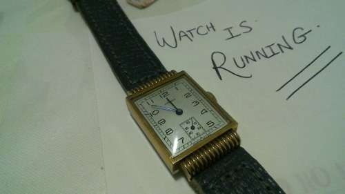 Boxed 1950s Studio Swiss made Art Deco Gents wristwatch (RUNNING)