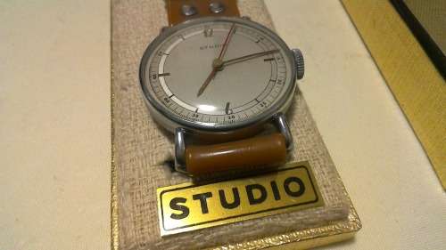 Boxed 1950s Studio Swiss Made Gents Wristwatch