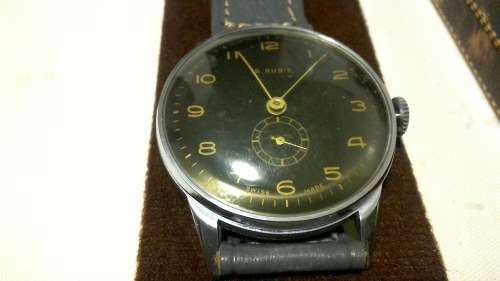Boxed 1950s 15 Rubis Swiss made Gents wristwatch