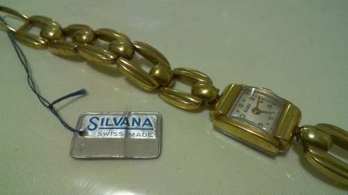 1940s Silvana Swiss made  Art deco Ladies cocktail Wriswatch *NOS*