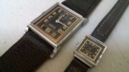 1940s Rodana His and hers swiss made art deco Wristwatches ,