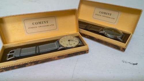 Lot of 2 Boxed 1950s 15 Rubis Swiss made Gents Wristwatches