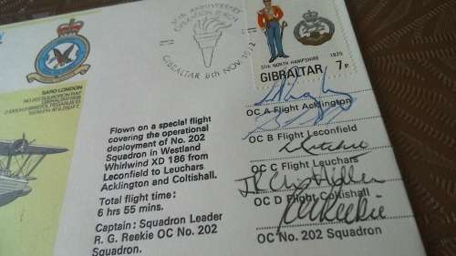Lot no 2 , Royal air force Individually Numbered and Hand Signed Cover from the 1970s ultra Rare