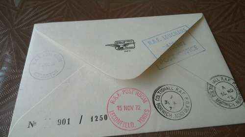 Lot no 2 , Royal air force Individually Numbered and Hand Signed Cover from the 1970s ultra Rare