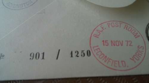 Lot no 2 , Royal air force Individually Numbered and Hand Signed Cover from the 1970s ultra Rare
