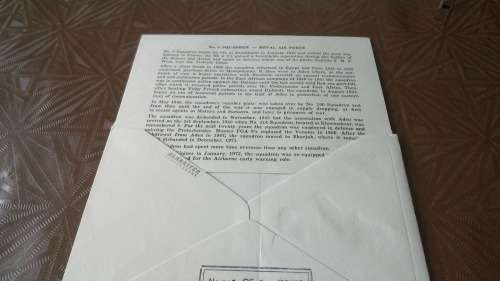 Lot no 4 , Royal air force Individually Numbered and Hand Signed Cover from the 1970s ultra Rare